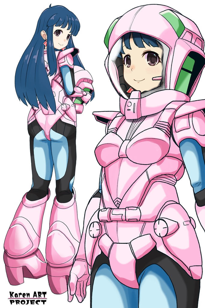 ゆりちゃん+ユリのパイロットスーツ【ダーティペア-03】 斜め前 Diagonal front angle Yuri is wearing Yuri's Pilot Suit【DIRTY PAIR-03】