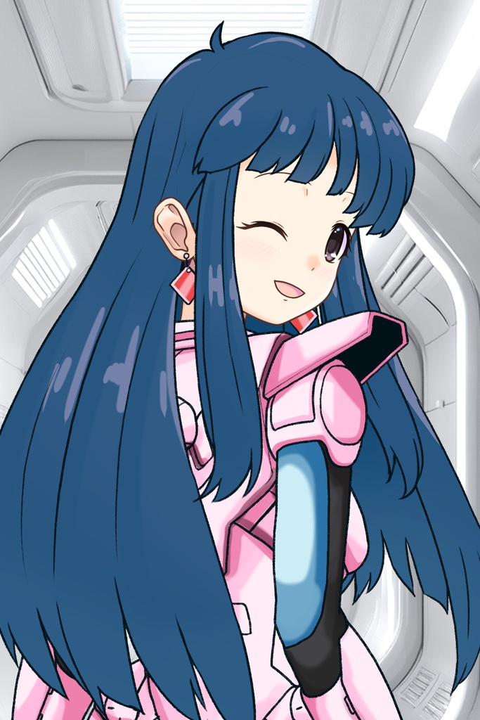 ゆりちゃん+ユリのパイロットスーツ【ダーティペア-04】 背面 Back Angle Yuri is wearing Yuri's Pilot Suit【DIRTY PAIR-04】