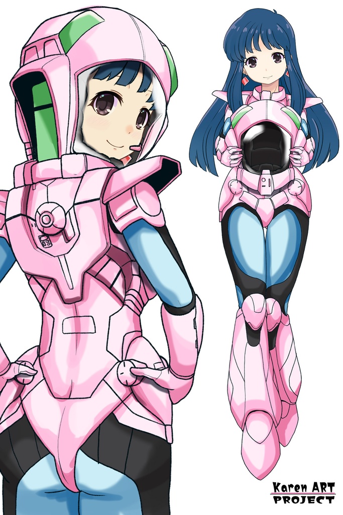 ゆりちゃん+ユリのパイロットスーツ【ダーティペア-04】 背面 Back Angle Yuri is wearing Yuri's Pilot Suit【DIRTY PAIR-04】