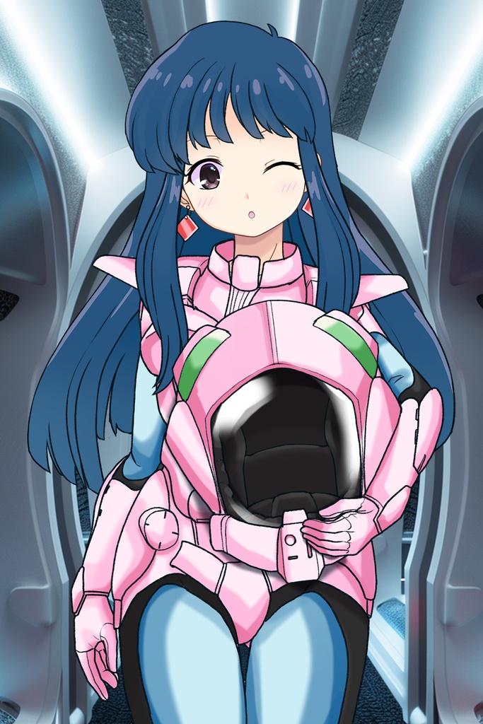 ゆりちゃん+ユリのパイロットスーツ【ダーティペア-05】 正面Sポーズ Front S-POSE Yuri is wearing Yuri's Pilot Suit【DIRTY PAIR-05】