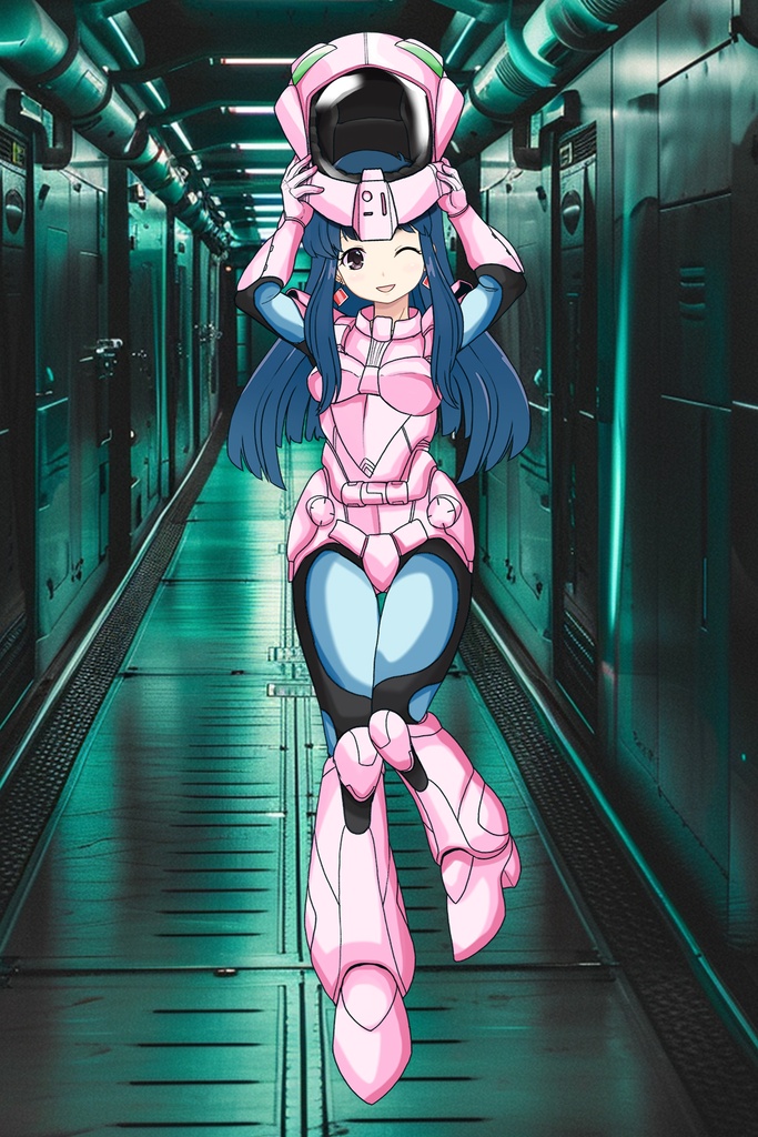 ゆりちゃん+ユリのパイロットスーツ【ダーティペア-05】 正面Sポーズ Front S-POSE Yuri is wearing Yuri's Pilot Suit【DIRTY PAIR-05】
