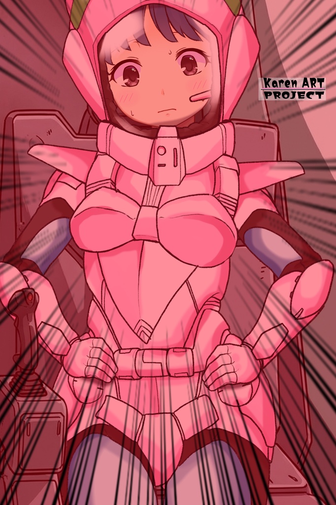 ゆりちゃん+ユリのパイロットスーツ【ダーティペア-05】 正面Sポーズ Front S-POSE Yuri is wearing Yuri's Pilot Suit【DIRTY PAIR-05】