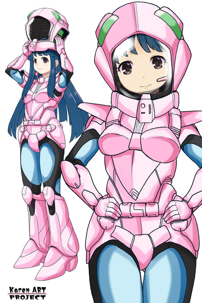 ゆりちゃん+ユリのパイロットスーツ【ダーティペア-05】 正面Sポーズ Front S-POSE Yuri is wearing Yuri's Pilot Suit【DIRTY PAIR-05】