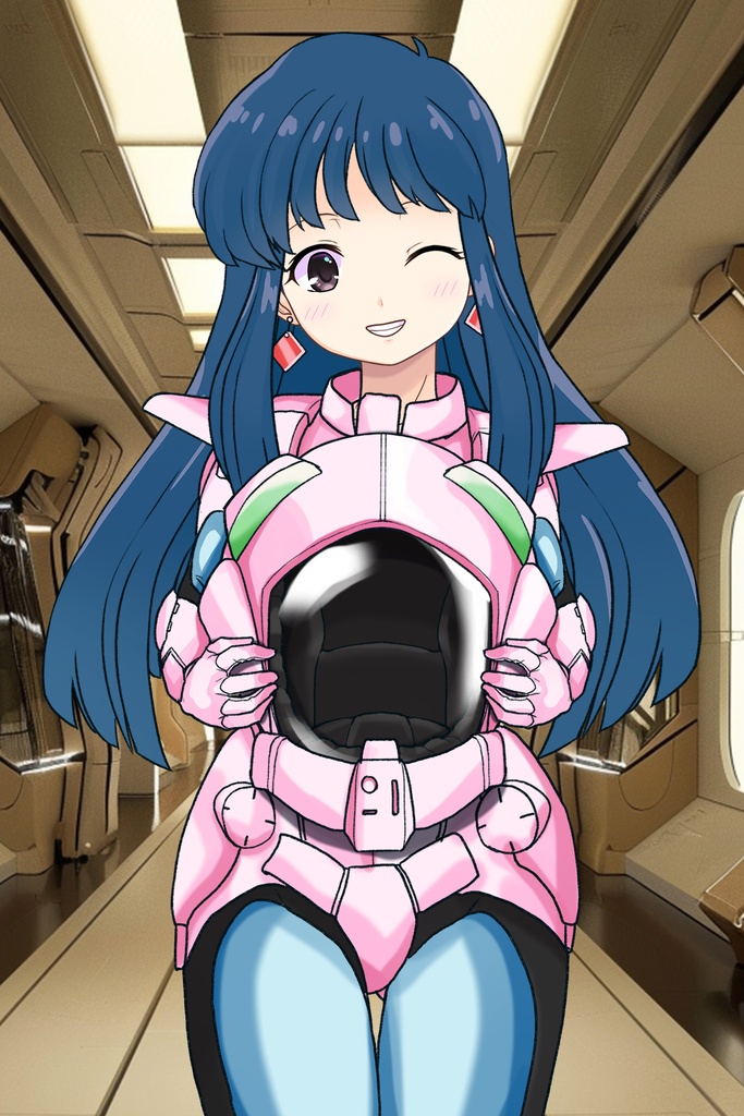 ゆりちゃん+ユリのパイロットスーツ【ダーティペア-05】 正面Sポーズ Front S-POSE Yuri is wearing Yuri's Pilot Suit【DIRTY PAIR-05】