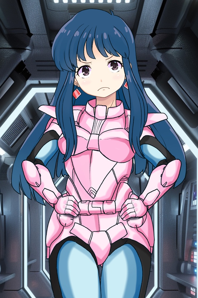 ゆりちゃん+ユリのパイロットスーツ【ダーティペア-05】 正面Sポーズ Front S-POSE Yuri is wearing Yuri's Pilot Suit【DIRTY PAIR-05】