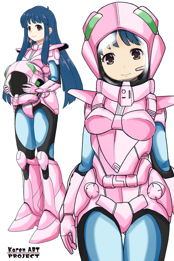ゆりちゃん+ユリのパイロットスーツ【ダーティペア-05】 正面Sポーズ Front S-POSE Yuri is wearing Yuri's Pilot Suit【DIRTY PAIR-05】