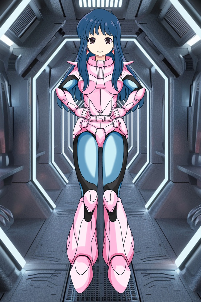 ゆりちゃん+ユリのパイロットスーツ【ダーティペア-06】 正面 Front Angle Yuri is wearing Yuri's Pilot Suit【DIRTY PAIR-06】