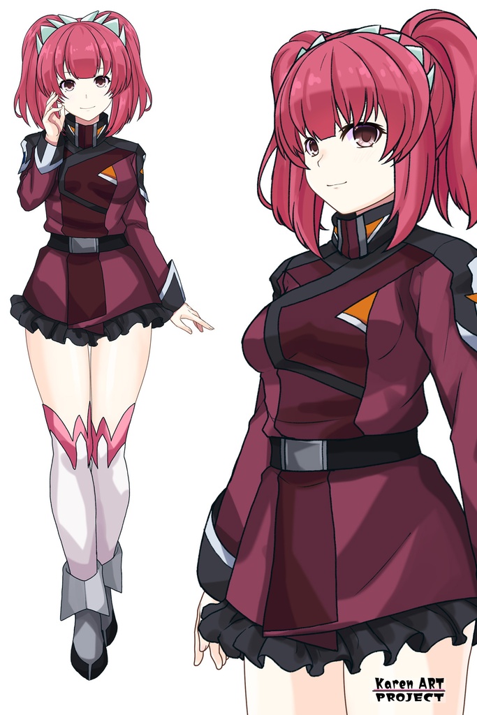 カレンちゃん+アグネス・ギーベンラートの制服【機動戦士ガンダムSEED FREEDOM-1】Karen is wearing Agnes Giebenrath's Uniform【Mobile Suit Gundam SEED-1】