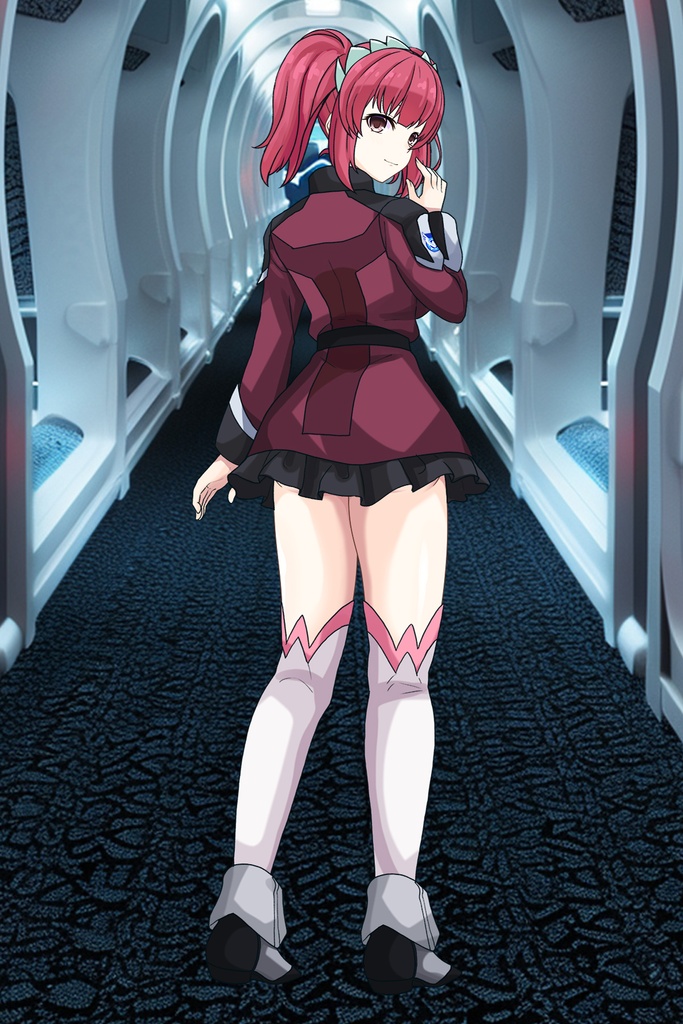 カレンちゃん+アグネス・ギーベンラートの制服【機動戦士ガンダムSEED FREEDOM-1】Karen is wearing Agnes Giebenrath's Uniform【Mobile Suit Gundam SEED-1】