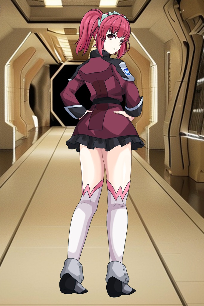 カレンちゃん+アグネス・ギーベンラートの制服【機動戦士ガンダムSEED FREEDOM-1】Karen is wearing Agnes Giebenrath's Uniform【Mobile Suit Gundam SEED-1】