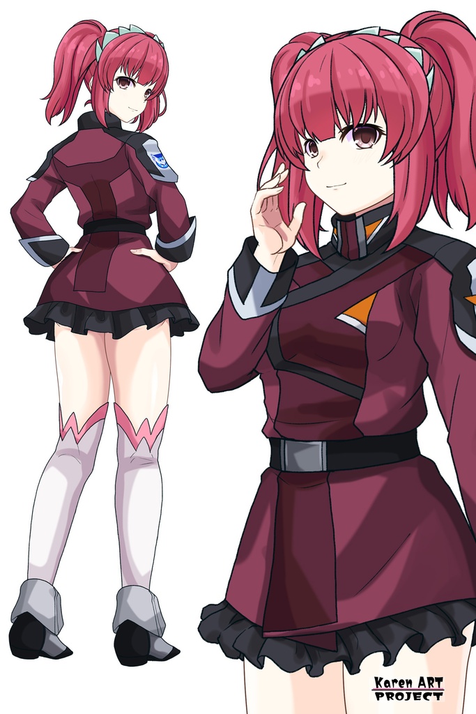 カレンちゃん+アグネス・ギーベンラートの制服【機動戦士ガンダムSEED FREEDOM-1】Karen is wearing Agnes Giebenrath's Uniform【Mobile Suit Gundam SEED-1】