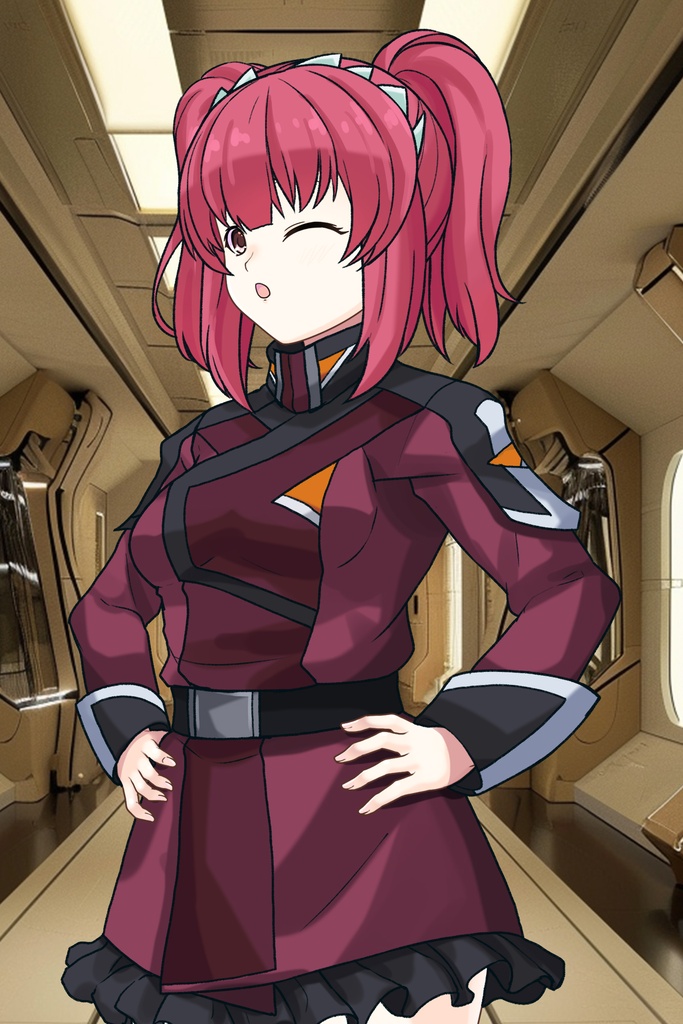 カレンちゃん+アグネス・ギーベンラートの制服【機動戦士ガンダムSEED FREEDOM-1】Karen is wearing Agnes Giebenrath's Uniform【Mobile Suit Gundam SEED-1】