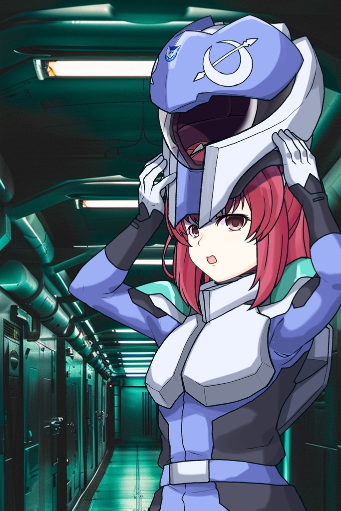 カレンちゃん+アグネス・ギーベンラートのノーマルスーツ【機動戦士ガンダムSEED FREEDOM-2】斜め前アングル Diagonal front angle Karen is wearing Agnes Giebenrath's Normal Suit【Mobile Suit Gundam SEED-2】