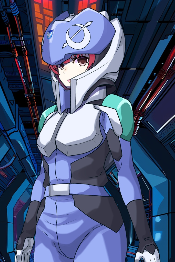 カレンちゃん+アグネス・ギーベンラートのノーマルスーツ【機動戦士ガンダムSEED FREEDOM-2】斜め前アングル Diagonal front angle Karen is wearing Agnes Giebenrath's Normal Suit【Mobile Suit Gundam SEED-2】