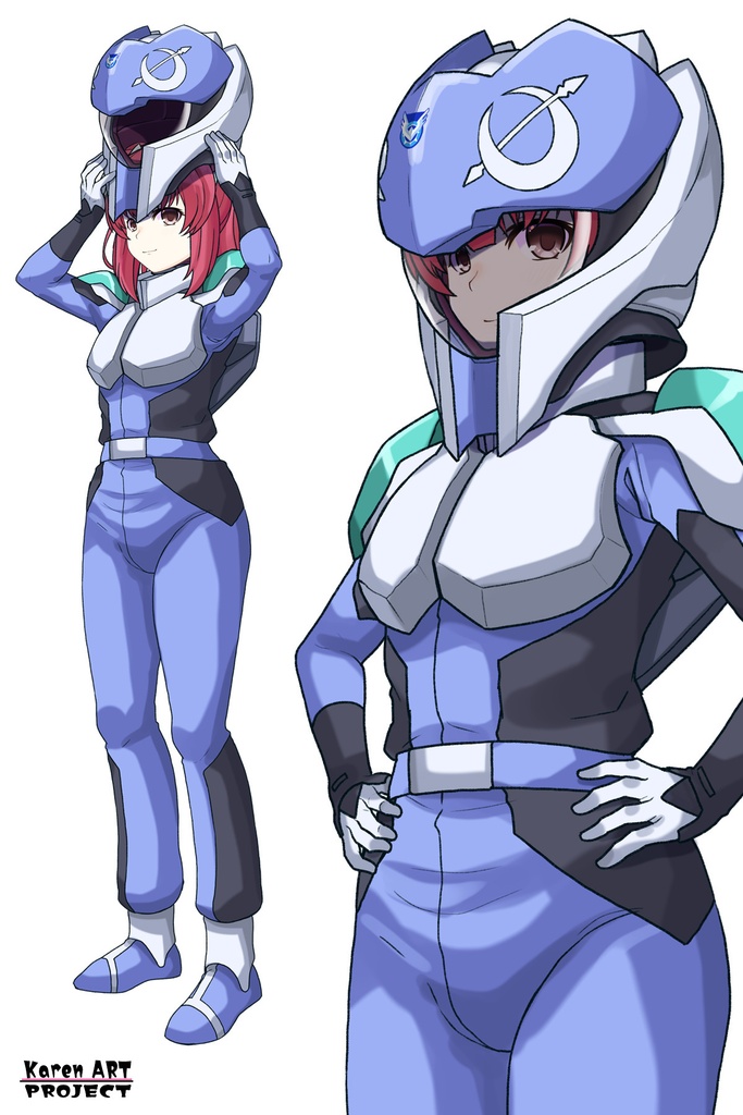 カレンちゃん+アグネス・ギーベンラートのノーマルスーツ【機動戦士ガンダムSEED FREEDOM-2】斜め前アングル Diagonal front angle Karen is wearing Agnes Giebenrath's Normal Suit【Mobile Suit Gundam SEED-2】