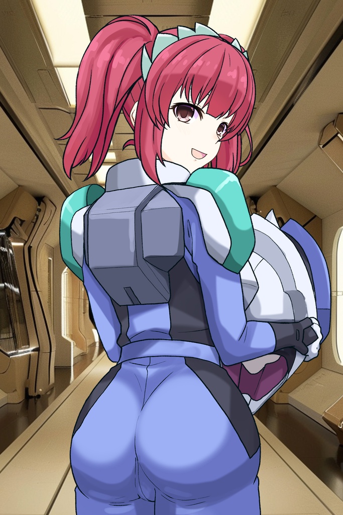 カレンちゃん+アグネス・ギーベンラートのノーマルスーツ【機動戦士ガンダムSEED FREEDOM-3】背面 Back Angle Karen is wearing Agnes Giebenrath's Normal Suit【Mobile Suit Gundam SEED-3】