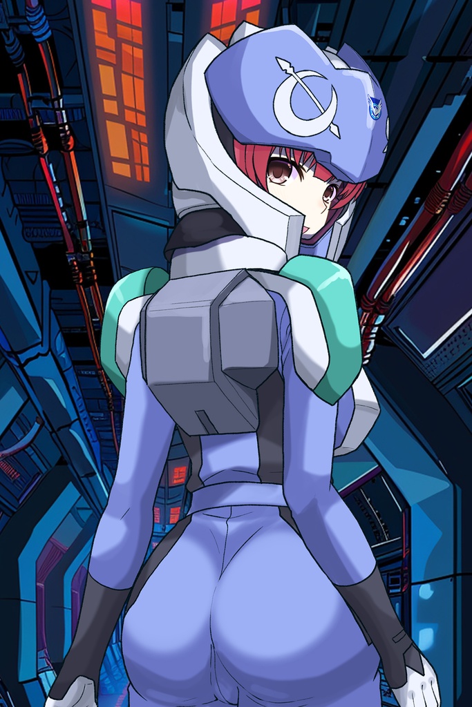 カレンちゃん+アグネス・ギーベンラートのノーマルスーツ【機動戦士ガンダムSEED FREEDOM-3】背面 Back Angle Karen is wearing Agnes Giebenrath's Normal Suit【Mobile Suit Gundam SEED-3】