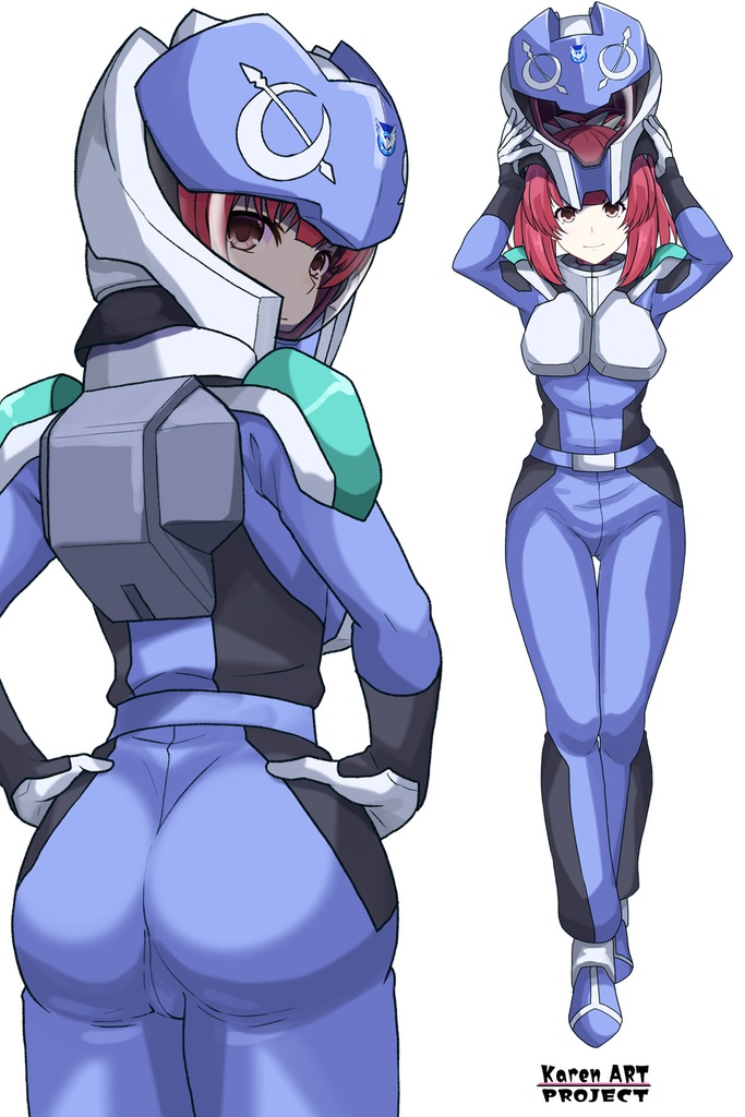 カレンちゃん+アグネス・ギーベンラートのノーマルスーツ【機動戦士ガンダムSEED FREEDOM-3】背面 Back Angle Karen is wearing Agnes Giebenrath's Normal Suit【Mobile Suit Gundam SEED-3】
