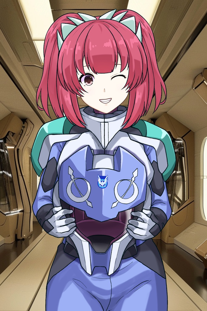 カレンちゃん+アグネス・ギーベンラートのノーマルスーツ【機動戦士ガンダムSEED FREEDOM-4】正面Sポーズ Front S-POSE Karen is wearing Agnes Giebenrath's Normal Suit【Mobile Suit Gundam SEED-4】
