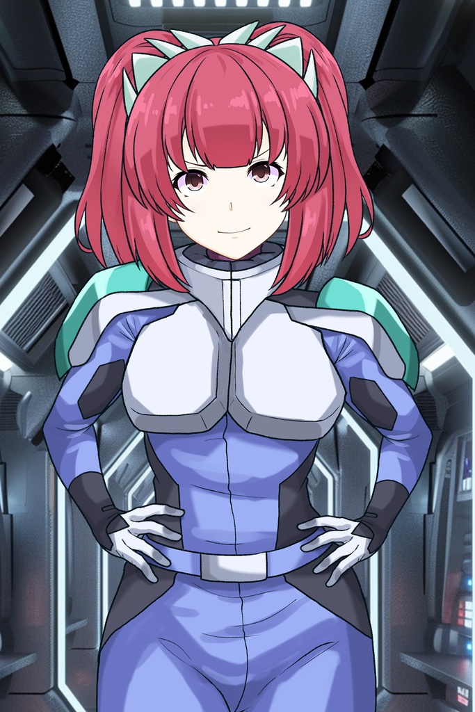 カレンちゃん+アグネス・ギーベンラートのノーマルスーツ【機動戦士ガンダムSEED FREEDOM-4】正面Sポーズ Front S-POSE Karen is wearing Agnes Giebenrath's Normal Suit【Mobile Suit Gundam SEED-4】