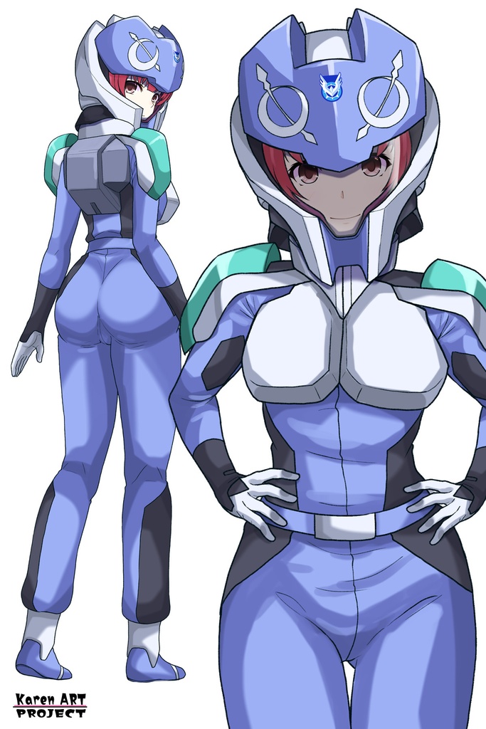 カレンちゃん+アグネス・ギーベンラートのノーマルスーツ【機動戦士ガンダムSEED FREEDOM-4】正面Sポーズ Front S-POSE Karen is wearing Agnes Giebenrath's Normal Suit【Mobile Suit Gundam SEED-4】