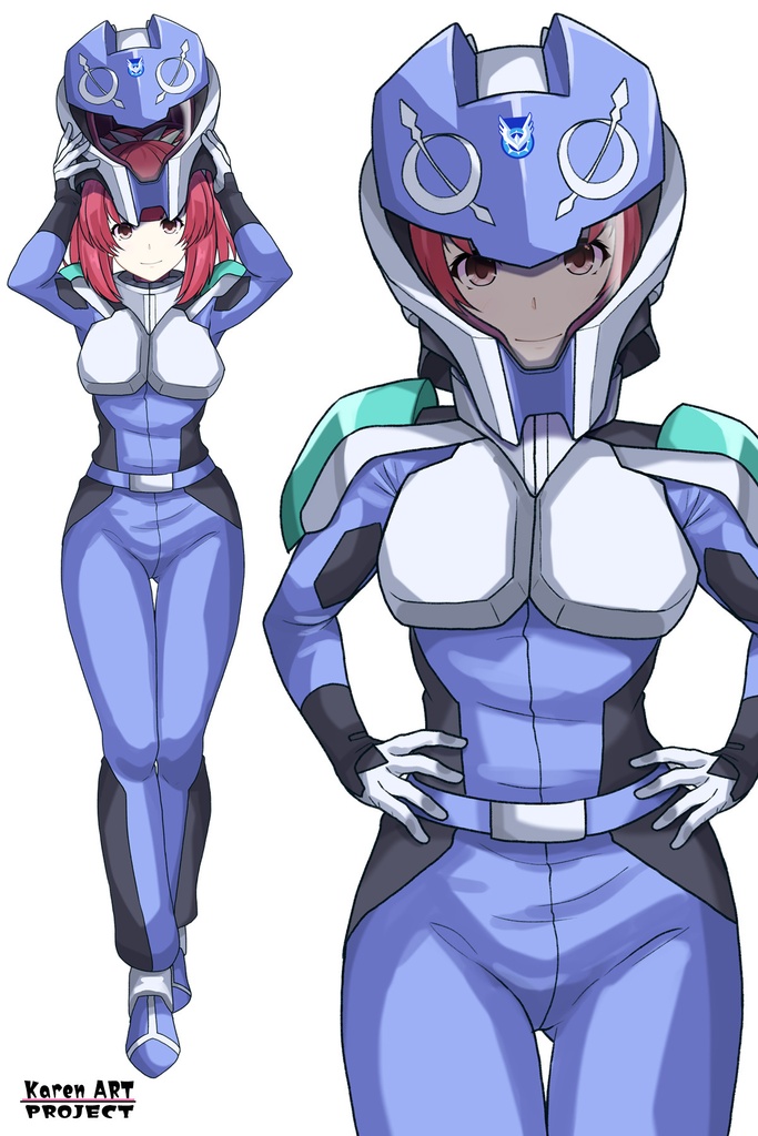 カレンちゃん+アグネス・ギーベンラートのノーマルスーツ【機動戦士ガンダムSEED FREEDOM-4】正面Sポーズ Front S-POSE Karen is wearing Agnes Giebenrath's Normal Suit【Mobile Suit Gundam SEED-4】