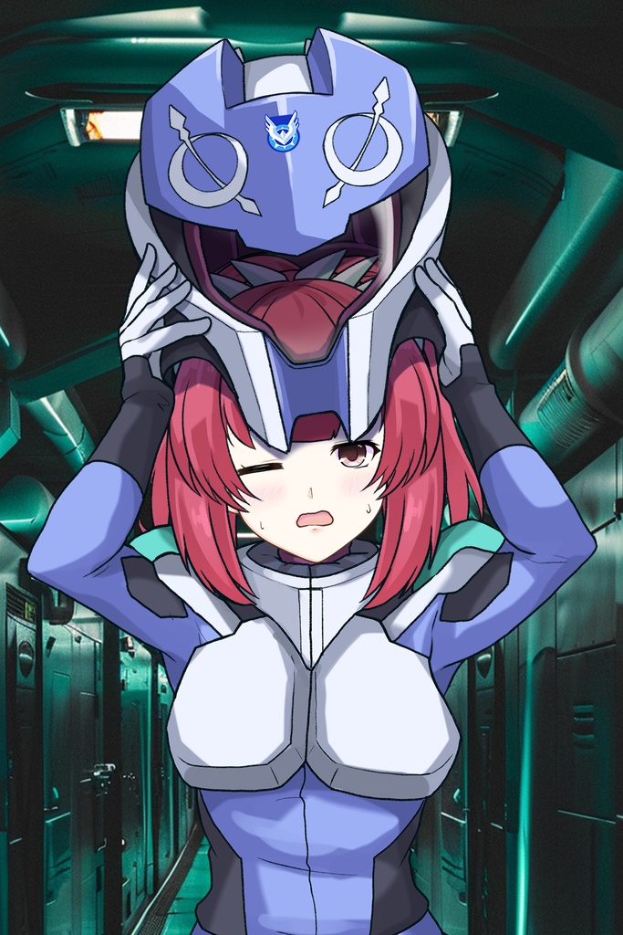 カレンちゃん+アグネス・ギーベンラートのノーマルスーツ【機動戦士ガンダムSEED FREEDOM-4】正面Sポーズ Front S-POSE Karen is wearing Agnes Giebenrath's Normal Suit【Mobile Suit Gundam SEED-4】