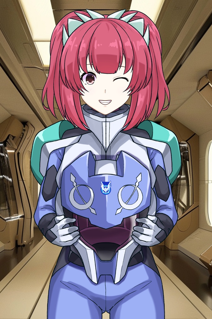 カレンちゃん+アグネス・ギーベンラートのノーマルスーツ【機動戦士ガンダムSEED FREEDOM-1】正面 Front Angle Karen is wearing Agnes Giebenrath's Normal Suit【Mobile Suit Gundam SEED-1】