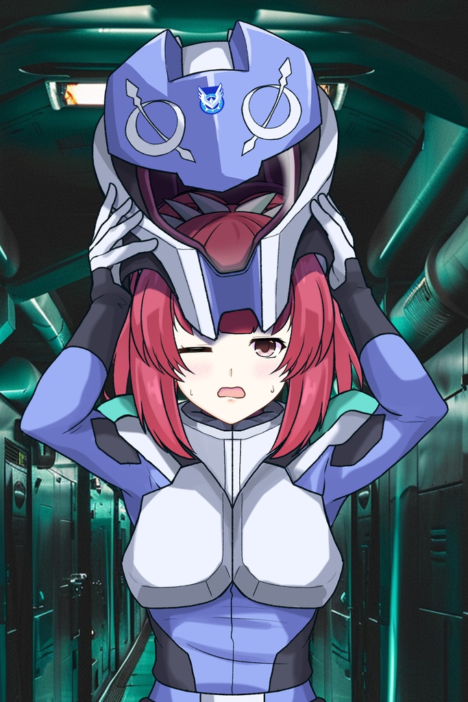 カレンちゃん+アグネス・ギーベンラートのノーマルスーツ【機動戦士ガンダムSEED FREEDOM-1】正面 Front Angle Karen is wearing Agnes Giebenrath's Normal Suit【Mobile Suit Gundam SEED-1】
