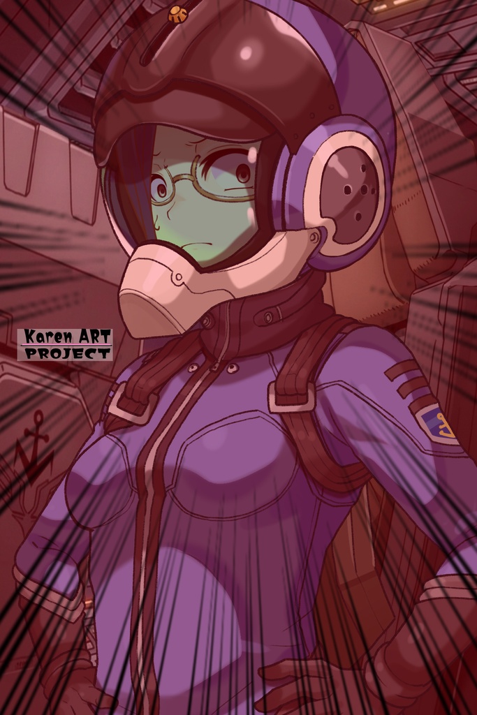 カレンちゃん+新見 薫のパイロットスーツ【宇宙戦艦ヤマト2199-1】斜め前アングル Diagonal front angle Karen is wearing Kaoru Niimi's Pilot Suit【Space Battleship Yamato 2199-1】