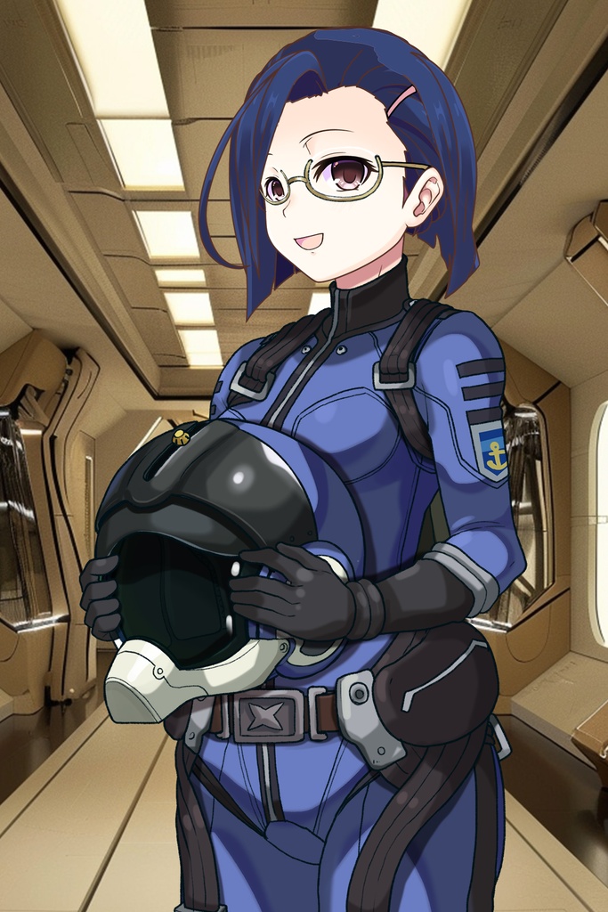 カレンちゃん+新見 薫のパイロットスーツ【宇宙戦艦ヤマト2199-1】斜め前アングル Diagonal front angle Karen is wearing Kaoru Niimi's Pilot Suit【Space Battleship Yamato 2199-1】