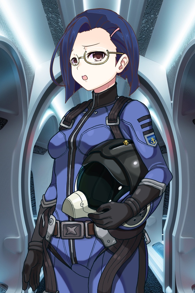 カレンちゃん+新見 薫のパイロットスーツ【宇宙戦艦ヤマト2199-1】斜め前アングル Diagonal front angle Karen is wearing Kaoru Niimi's Pilot Suit【Space Battleship Yamato 2199-1】