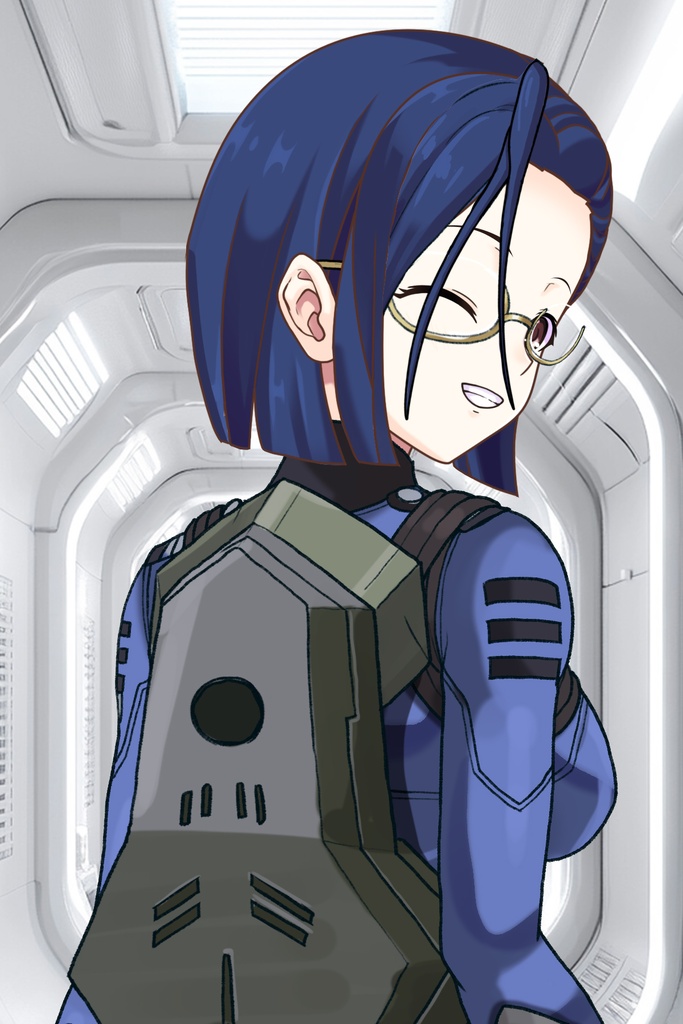 カレンちゃん+新見 薫のパイロットスーツ【宇宙戦艦ヤマト2199-2】背面 Back Angle Karen is wearing Kaoru Niimi's Pilot Suit【Space Battleship Yamato 2199-2】
