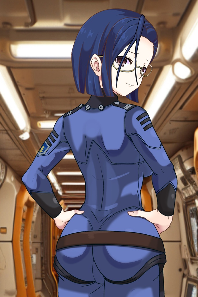 カレンちゃん+新見 薫のパイロットスーツ【宇宙戦艦ヤマト2199-2】背面 Back Angle Karen is wearing Kaoru Niimi's Pilot Suit【Space Battleship Yamato 2199-2】