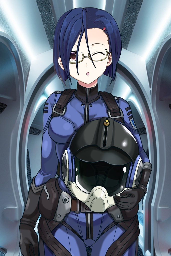 カレンちゃん+新見 薫のパイロットスーツ【宇宙戦艦ヤマト2199-3】正面Sポーズ Front S-POSE Karen is wearing Kaoru Niimi's Pilot Suit【Space Battleship Yamato 2199-3】