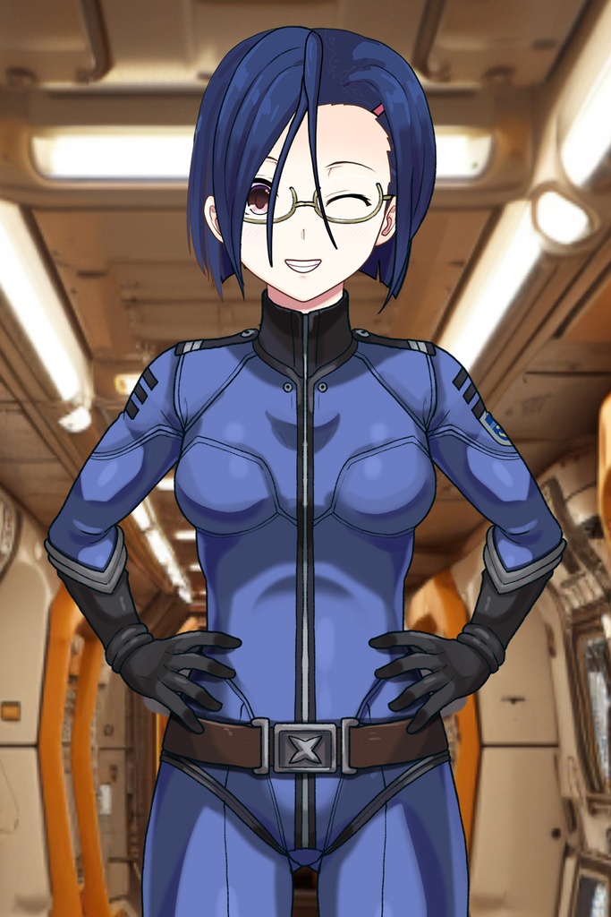 カレンちゃん+新見 薫のパイロットスーツ【宇宙戦艦ヤマト2199-4】正面 Front Angle Karen is wearing Kaoru Niimi's Pilot Suit【Space Battleship Yamato 2199-4】
