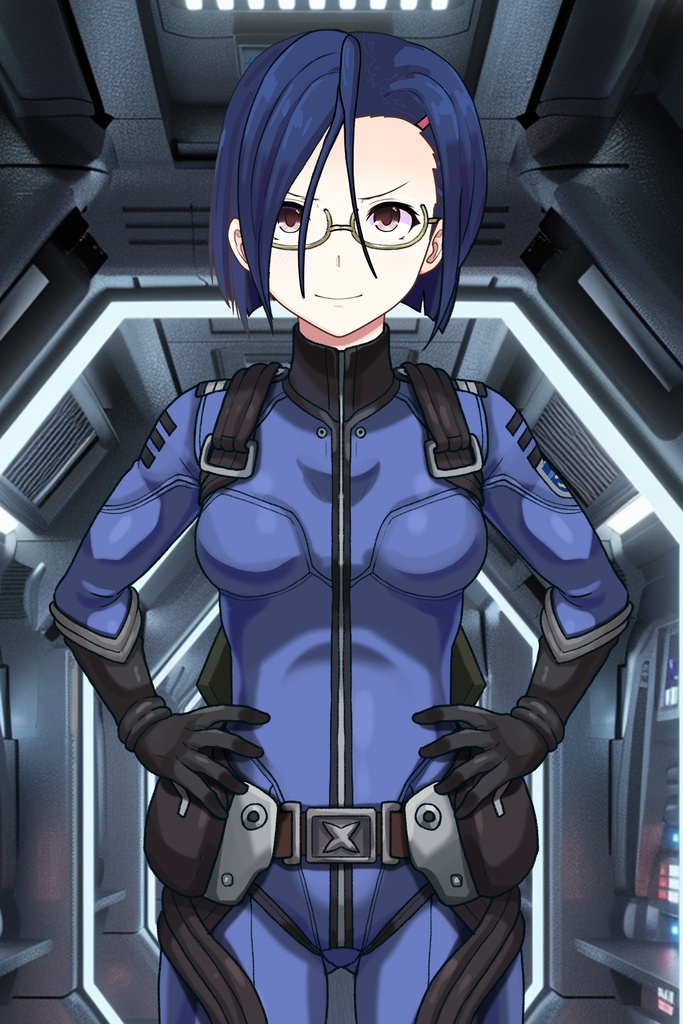 カレンちゃん+新見 薫のパイロットスーツ【宇宙戦艦ヤマト2199-4】正面 Front Angle Karen is wearing Kaoru Niimi's Pilot Suit【Space Battleship Yamato 2199-4】