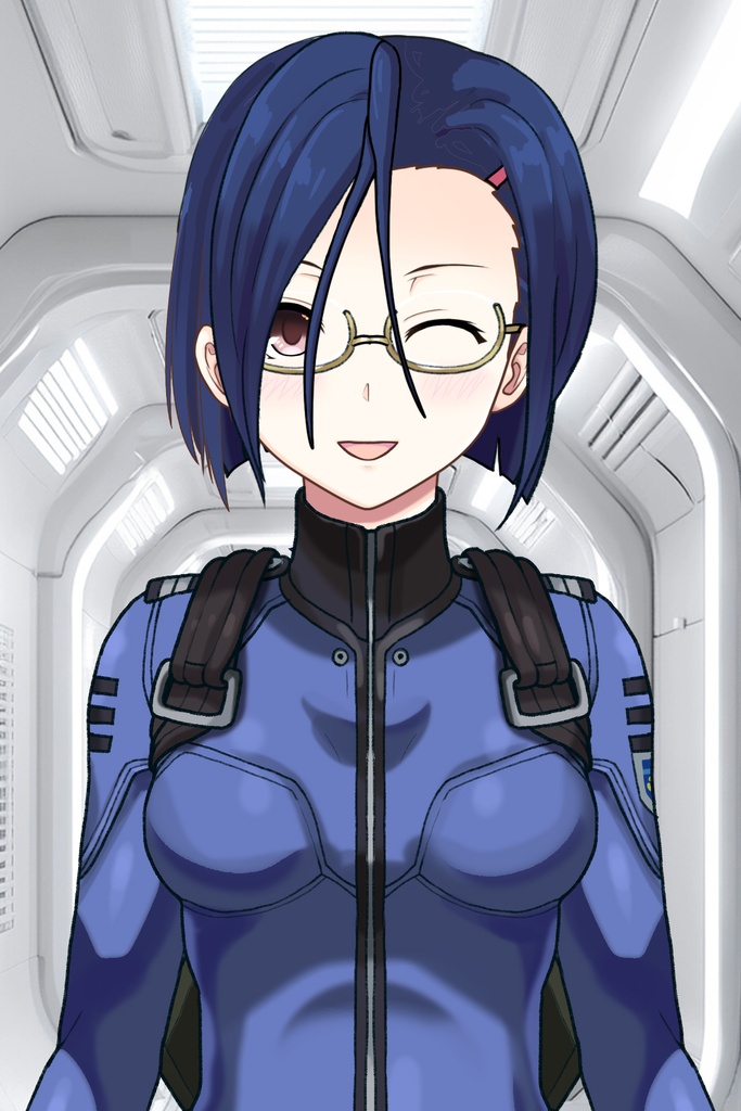 カレンちゃん+新見 薫のパイロットスーツ【宇宙戦艦ヤマト2199-4】正面 Front Angle Karen is wearing Kaoru Niimi's Pilot Suit【Space Battleship Yamato 2199-4】