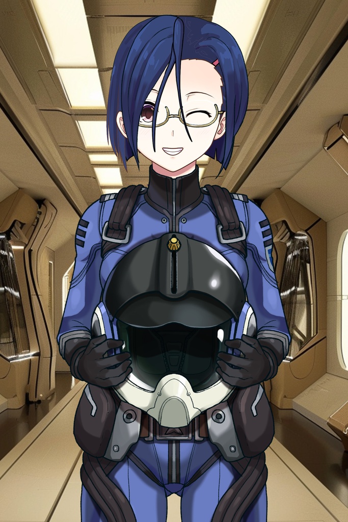 カレンちゃん+新見 薫のパイロットスーツ【宇宙戦艦ヤマト2199-4】正面 Front Angle Karen is wearing Kaoru Niimi's Pilot Suit【Space Battleship Yamato 2199-4】