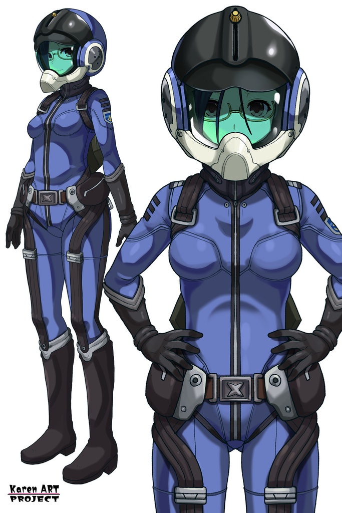 カレンちゃん+新見 薫のパイロットスーツ【宇宙戦艦ヤマト2199-4】正面 Front Angle Karen is wearing Kaoru Niimi's Pilot Suit【Space Battleship Yamato 2199-4】