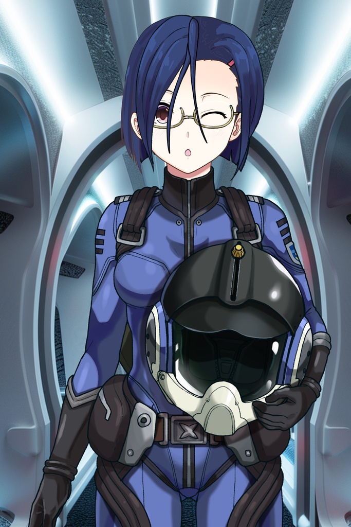 カレンちゃん+新見 薫のパイロットスーツ【宇宙戦艦ヤマト2199-4】正面 Front Angle Karen is wearing Kaoru Niimi's Pilot Suit【Space Battleship Yamato 2199-4】