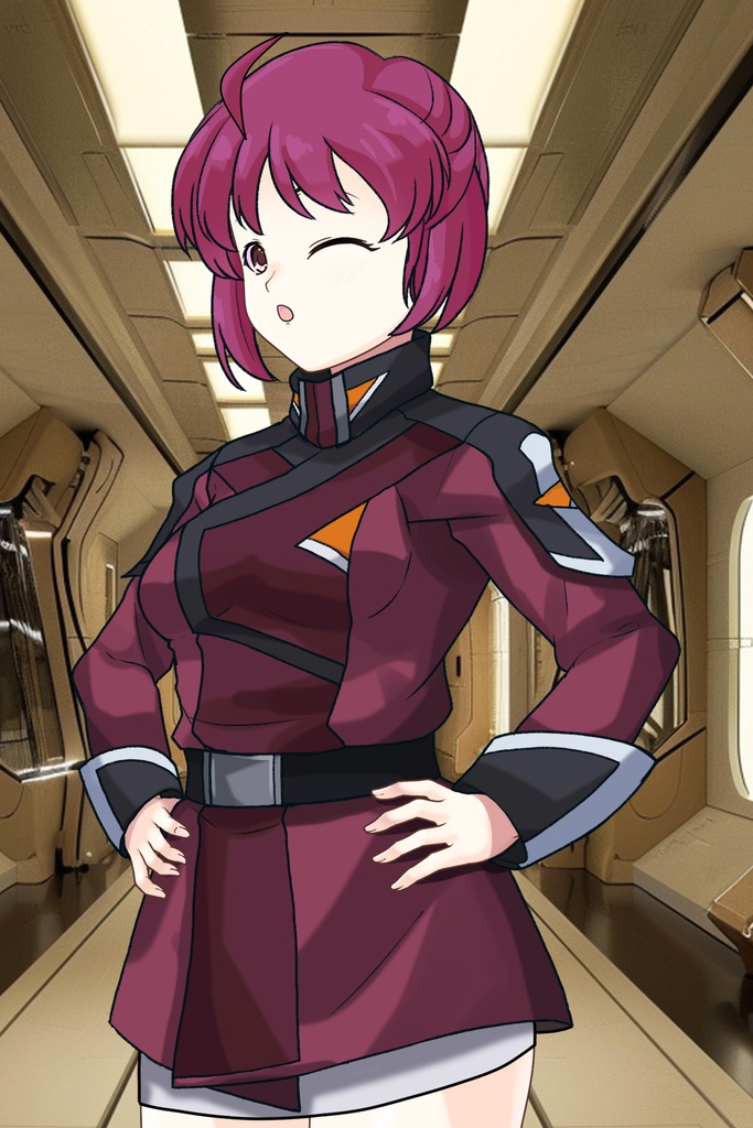 カレンちゃん+ルナマリア・ホークの制服【機動戦士ガンダムSEED FREEDOM-1】Karen is wearing Lunamaria Hawke's Uniform【Mobile Suit Gundam SEED-1】