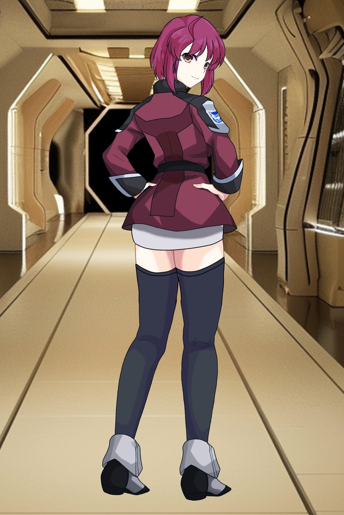カレンちゃん+ルナマリア・ホークの制服【機動戦士ガンダムSEED FREEDOM-1】Karen is wearing Lunamaria Hawke's Uniform【Mobile Suit Gundam SEED-1】