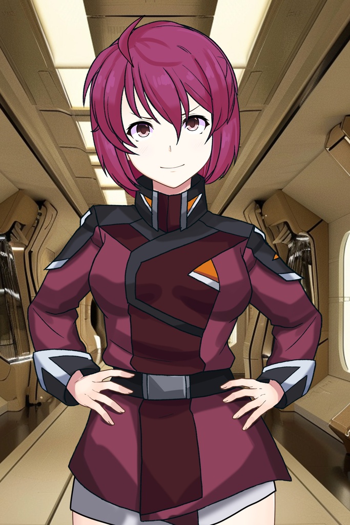 カレンちゃん+ルナマリア・ホークの制服【機動戦士ガンダムSEED FREEDOM-1】Karen is wearing Lunamaria Hawke's Uniform【Mobile Suit Gundam SEED-1】