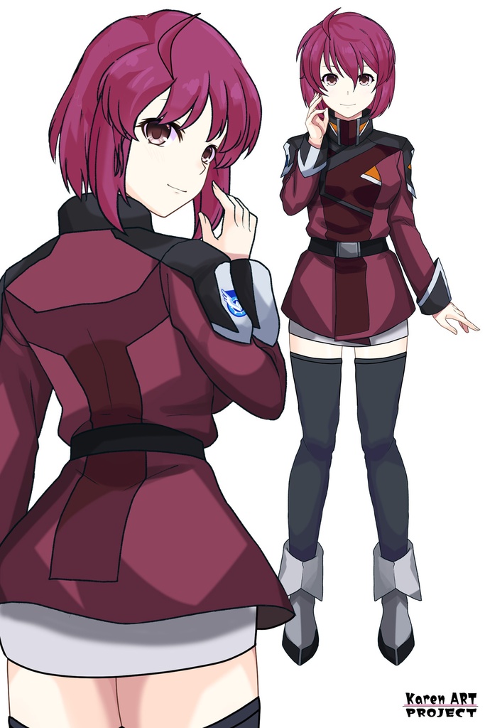 カレンちゃん+ルナマリア・ホークの制服【機動戦士ガンダムSEED FREEDOM-1】Karen is wearing Lunamaria Hawke's Uniform【Mobile Suit Gundam SEED-1】