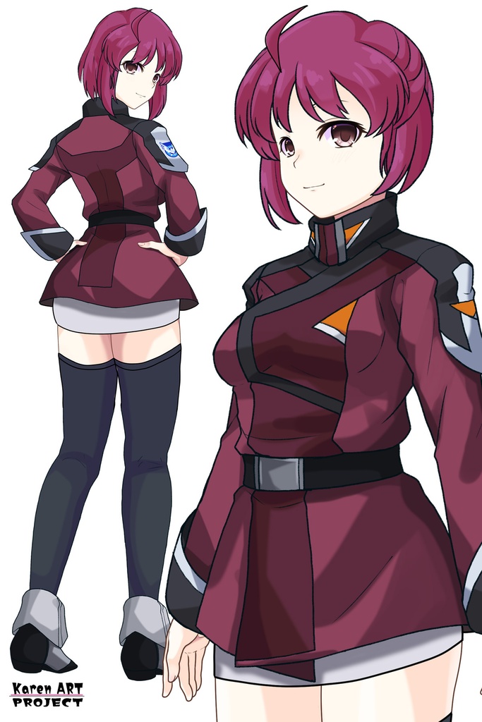 カレンちゃん+ルナマリア・ホークの制服【機動戦士ガンダムSEED FREEDOM-1】Karen is wearing Lunamaria Hawke's Uniform【Mobile Suit Gundam SEED-1】