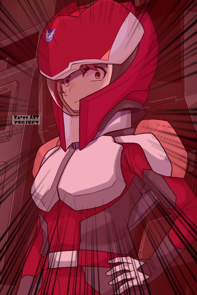 カレンちゃん+ルナマリア・ホークのノーマルスーツ【機動戦士ガンダムSEED FREEDOM-2】斜め前アングル Diagonal front angle Karen is wearing Lunamaria Hawke's Normal Suit【Mobile Suit Gundam SEED-2】