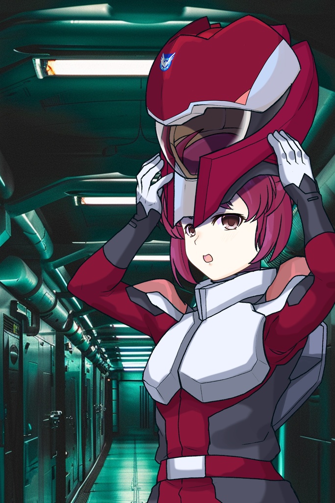 カレンちゃん+ルナマリア・ホークのノーマルスーツ【機動戦士ガンダムSEED FREEDOM-2】斜め前アングル Diagonal front angle Karen is wearing Lunamaria Hawke's Normal Suit【Mobile Suit Gundam SEED-2】