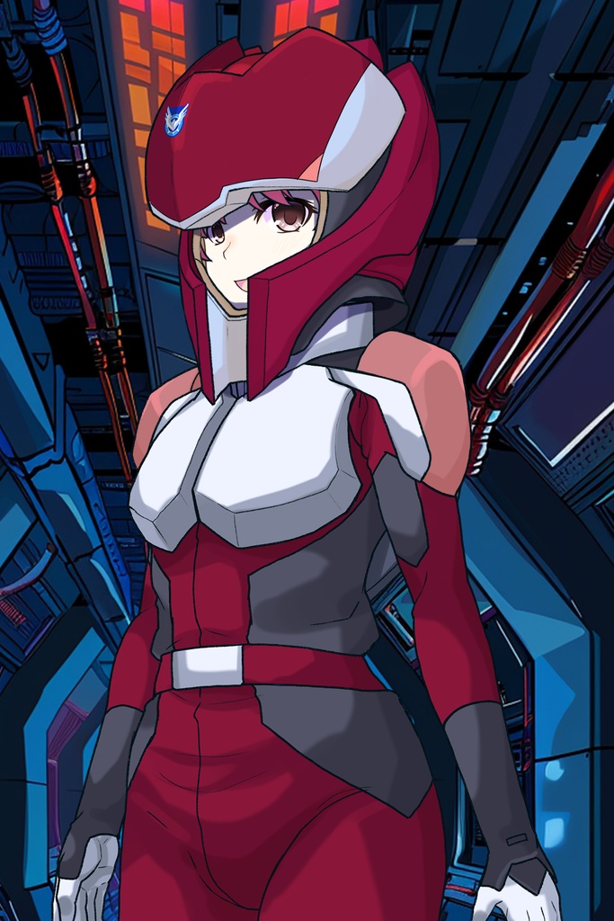カレンちゃん+ルナマリア・ホークのノーマルスーツ【機動戦士ガンダムSEED FREEDOM-2】斜め前アングル Diagonal front angle Karen is wearing Lunamaria Hawke's Normal Suit【Mobile Suit Gundam SEED-2】