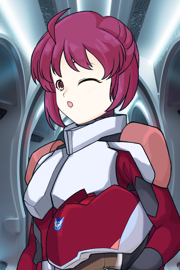 カレンちゃん+ルナマリア・ホークのノーマルスーツ【機動戦士ガンダムSEED FREEDOM-2】斜め前アングル Diagonal front angle Karen is wearing Lunamaria Hawke's Normal Suit【Mobile Suit Gundam SEED-2】